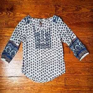 Super Cute Lucky Brand BoHo Printed Top